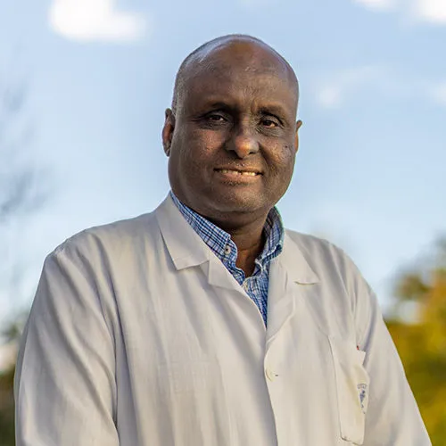 A man in a white shirt